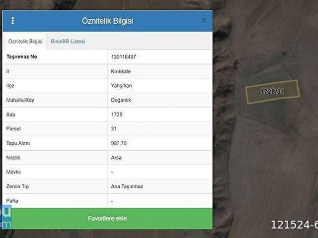 Yahşihan, Kirikkale içerisinde satılık Arsa