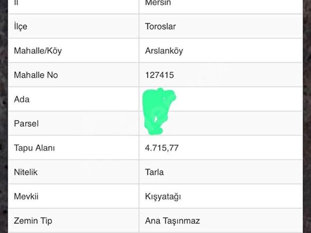 Toroslar, Mersin içerisinde satılık Arsa