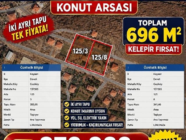 Develi, Kayseri içerisinde satılık Arsa