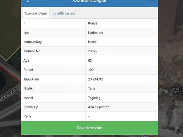 Kadinhani, Konya içerisinde satılık Arsa