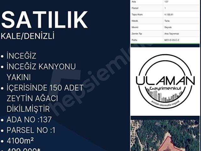 İnceğiz, Kale içerisinde satılık mülk