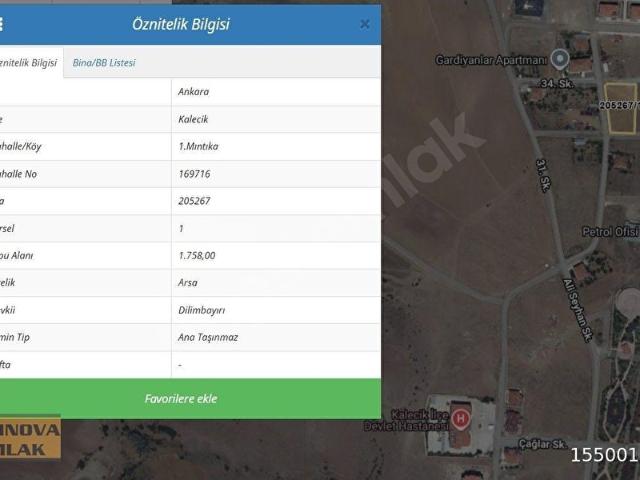 Halitcevriaslangil Mahallesi, Kalecik içerisinde satılık Arsa