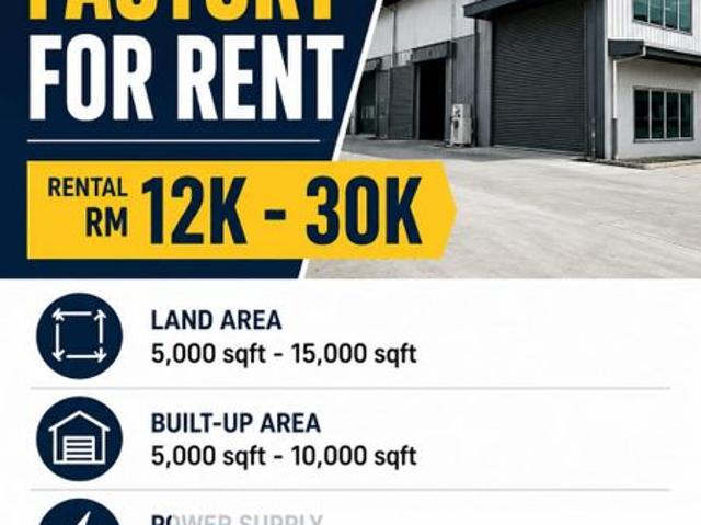 Warehouse for rent in Kajang, Langat