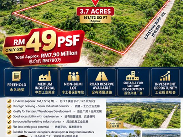 Warehouse for sale in Senai, Kulai