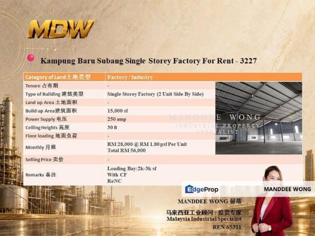 Warehouse for rent in Seksyen U9, Shah Alam