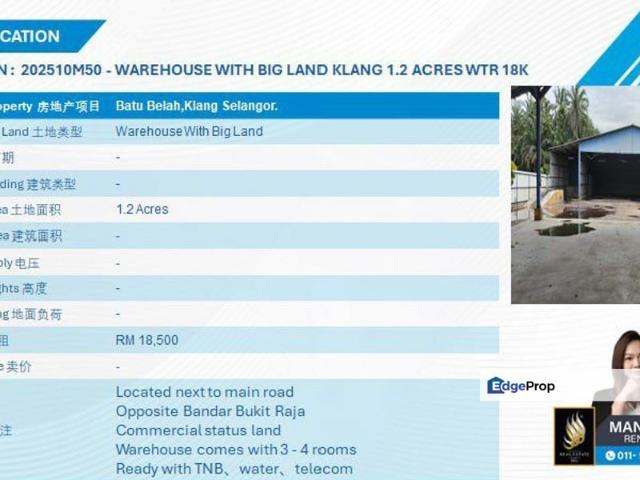 Warehouse for rent in Port Klang, Selangor