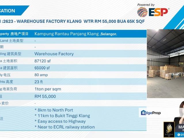 Warehouse for rent in Port Klang, Selangor