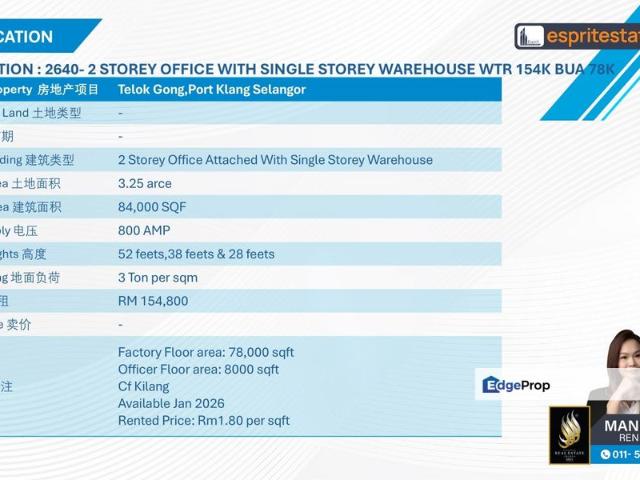Warehouse for rent in Port Klang, Selangor