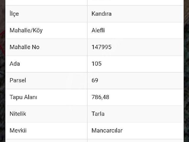 Kandira, Kocaeli içerisinde satılık Arsa