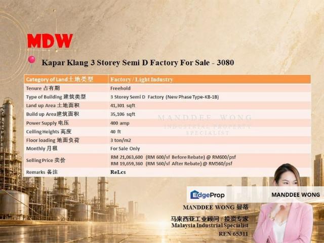 Warehouse for sale in Port Klang, Selangor