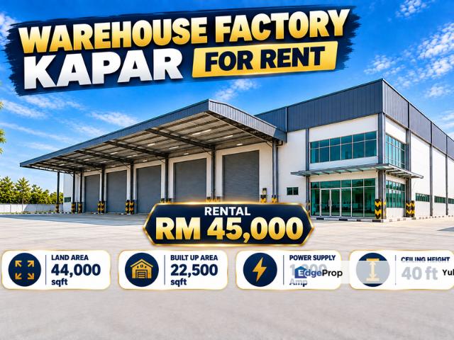 Warehouse for rent in Kapar, Bandaraya Klang