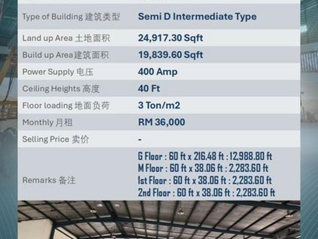 Warehouse for rent in Port Klang, Selangor