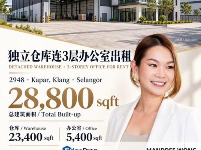 Warehouse for rent in Kapar, Bandaraya Klang