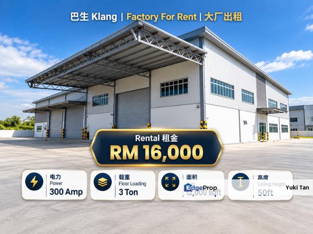 Warehouse for rent in Kapar, Bandaraya Klang