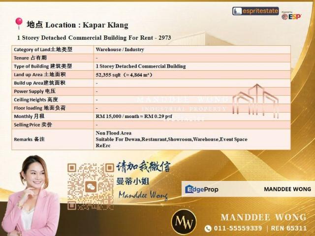 Warehouse for rent in Port Klang, Selangor
