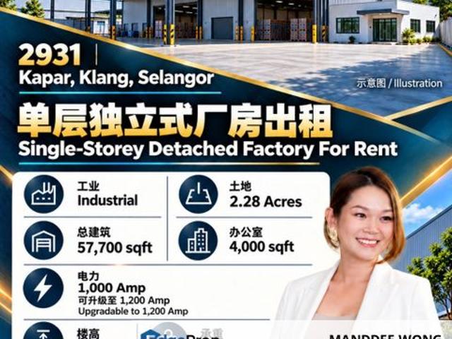 Warehouse for rent in Kapar, Bandaraya Klang