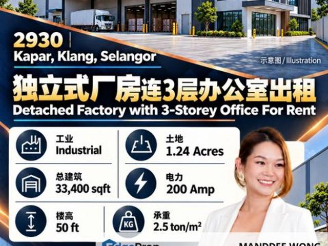 Warehouse for rent in Kapar, Bandaraya Klang