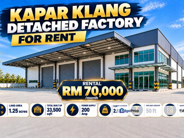 Warehouse for rent in Kapar, Bandaraya Klang