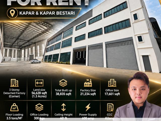 Warehouse for rent in Bandaraya Klang, Klang