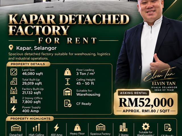 Warehouse for rent in Jeram, Selangor