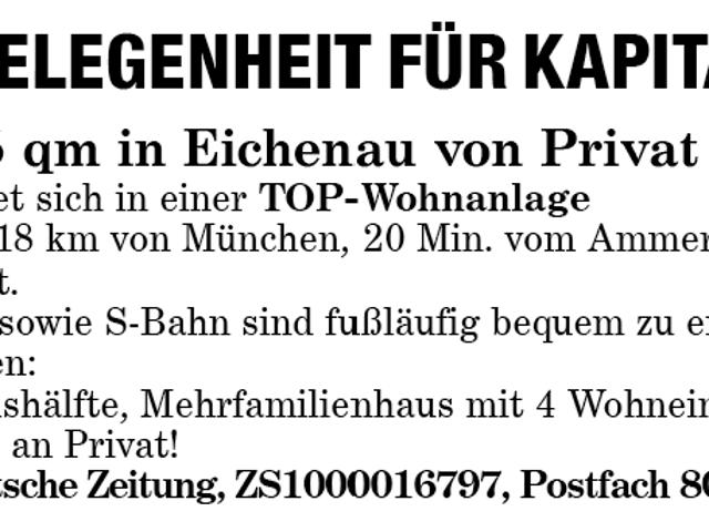 Erdgeschosswohnung kaufen in Eichenau, Bayern