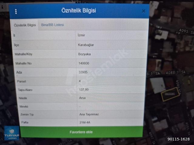 Karabağlar, İzmir içerisinde satılık Arsa