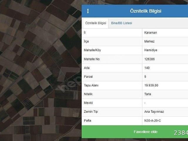 Hamidiye, Karaman Merkez içerisinde satılık Arsa