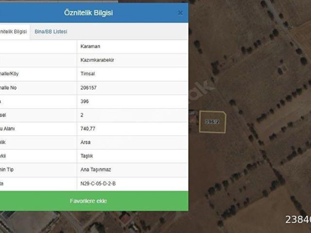 Kazimkarabekir, Karaman içerisinde satılık Arsa