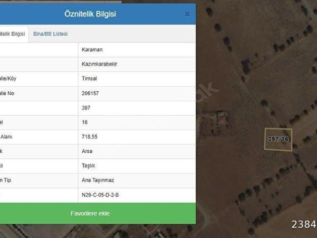 Kazimkarabekir, Karaman içerisinde satılık Arsa