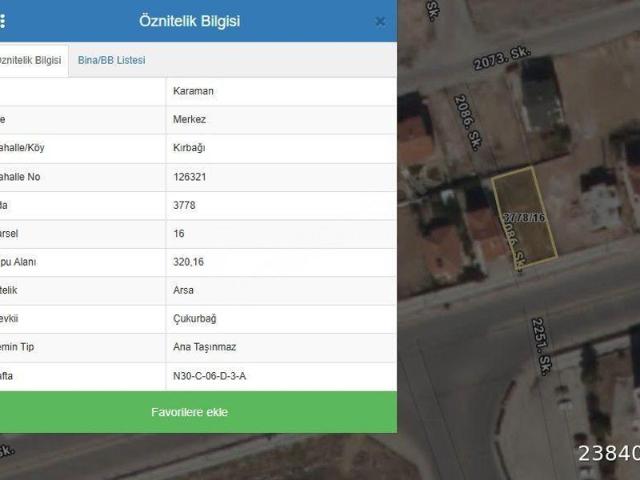 Başakşehir, Karaman Merkez içerisinde satılık Arsa