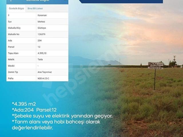 Göztepe, Karaman Merkez içerisinde satılık Arsa