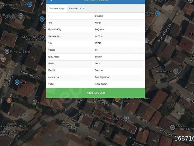 Kartal, İstanbul içerisinde satılık Arsa