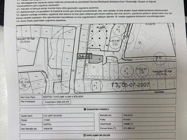 Kartal, İstanbul içerisinde satılık Arsa