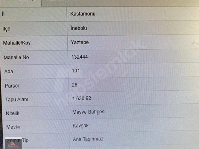 İnebolu, Kastamonu içerisinde satılık Arsa