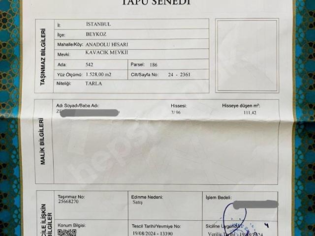 Beykoz, İstanbul içerisinde satılık Arsa
