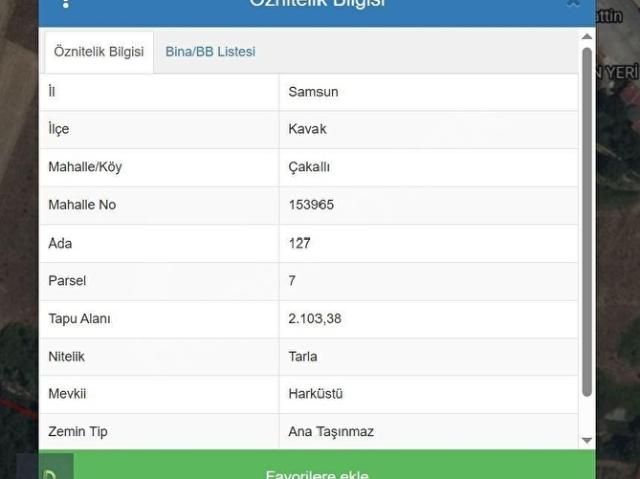 Kavak, Samsun içerisinde satılık Arsa