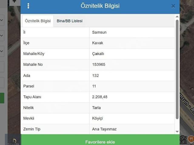 Kavak, Samsun içerisinde satılık Arsa
