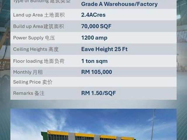 Warehouse for rent in Port Klang, Selangor