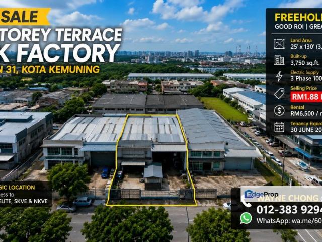 Warehouse for sale in Alam Impian, Selangor