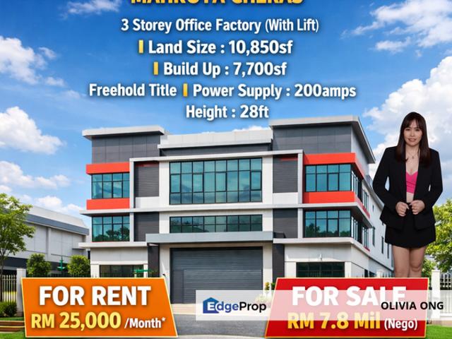 Warehouse for sale in Kajang, Langat