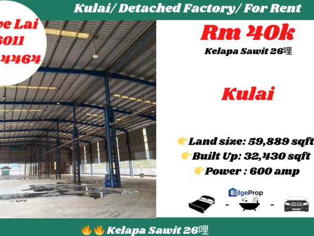 Warehouse for rent in Johor