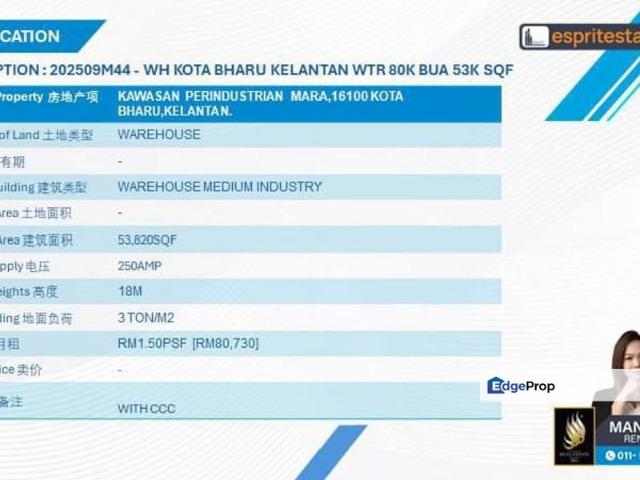 Warehouse for rent in Kelantan