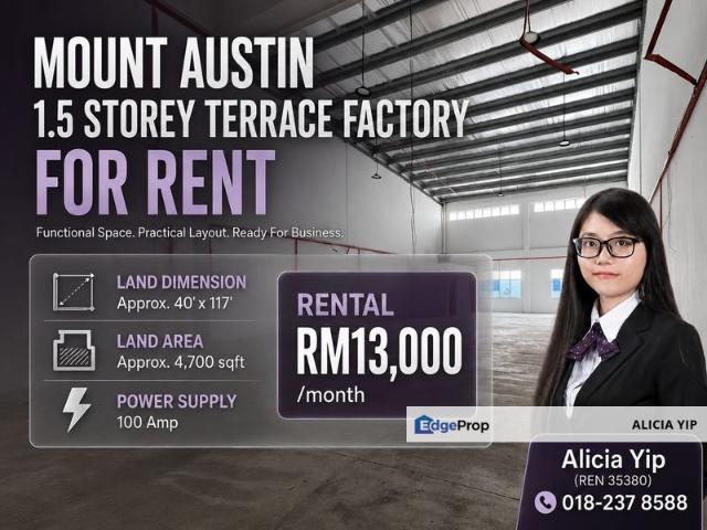 Warehouse for rent in Tebrau, Johor