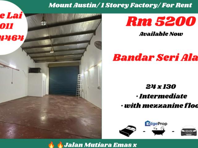 Warehouse for rent in Taman Mount Austin, Tebrau