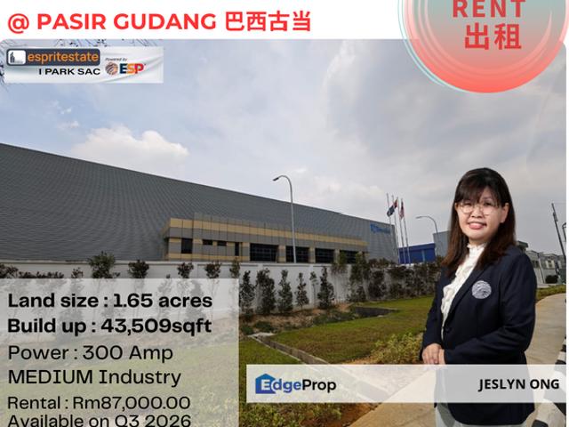 Warehouse for rent in Pasir Gudang, Johor