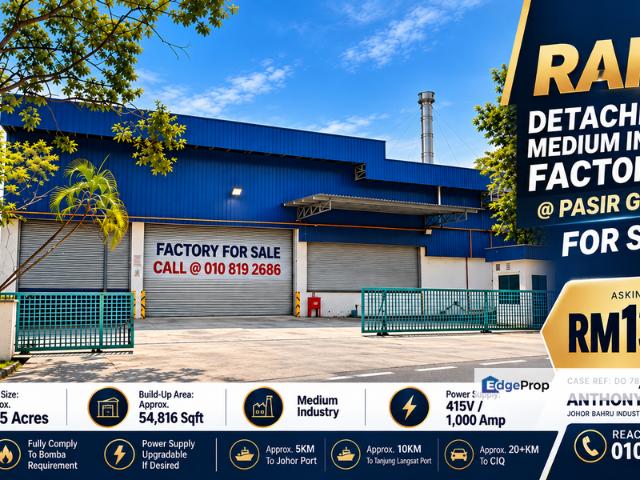 Warehouse for sale in Taman Air Biru, Pasir Gudang