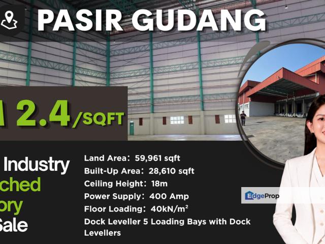 Warehouse for sale in Pasir Gudang, Johor Bahru