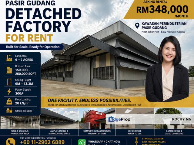 Warehouse for sale in Pasir Gudang, Johor