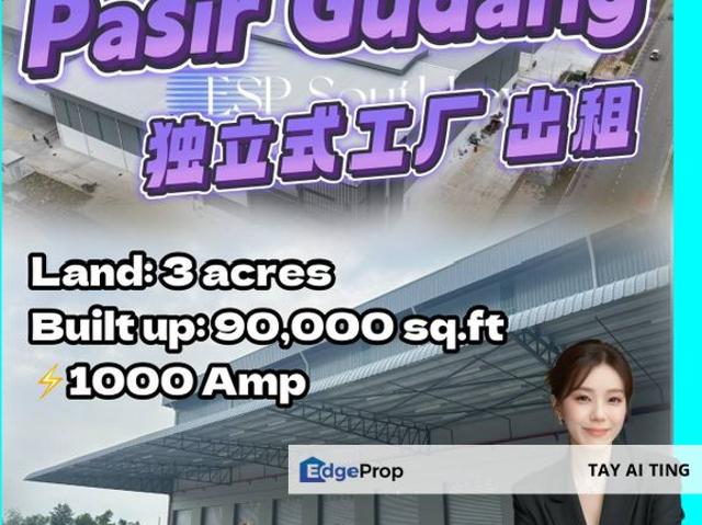 Warehouse for rent in Pasir Gudang, Johor