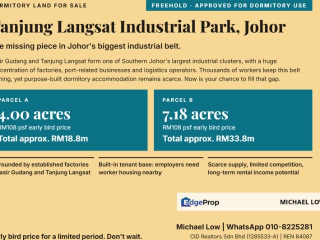 Warehouse for sale in Pasir Gudang, Johor Bahru